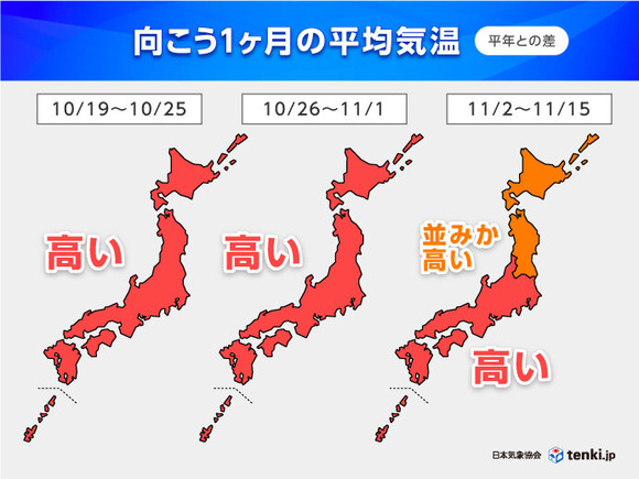 日本は常夏の島だよ！11月ぽっかぽか予報
