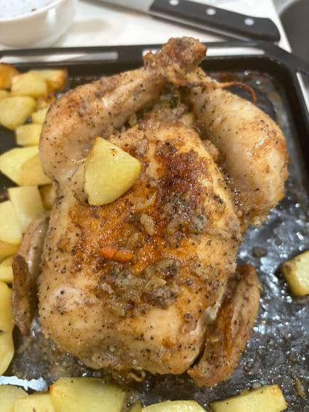 【画像】若鳥丸ごと一匹ローストチキン作った