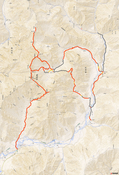 穂高岳通信エリア