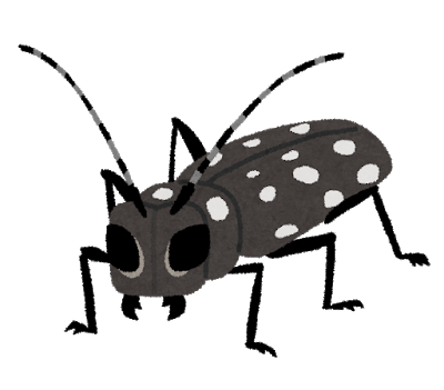 かみきり虫のイラスト (1)