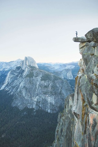 man looking at the view