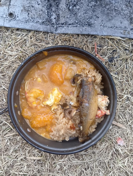 【画像】安価で指定された食材でキャンプ飯つくるわ