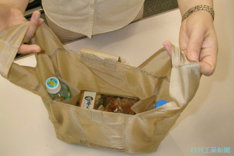 お弁当とペットボトルがぴったりおさまるローソンのエコバッグ