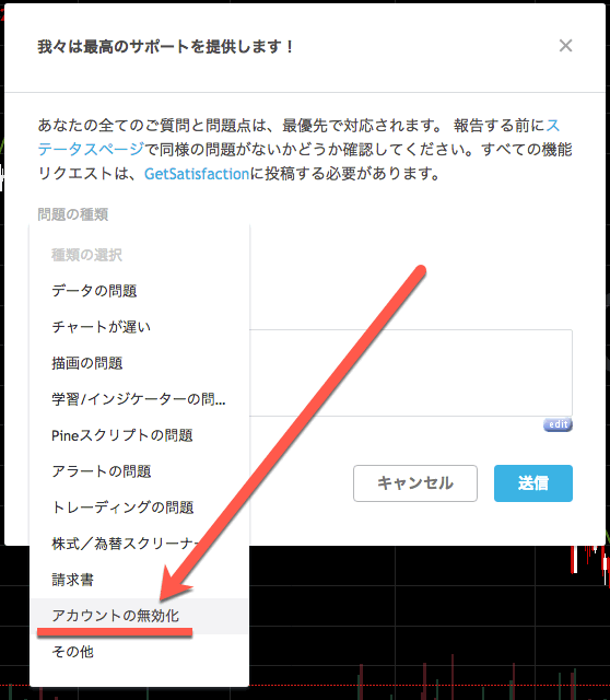 アカウントの削除 無効化について Tradingview 公式 Web