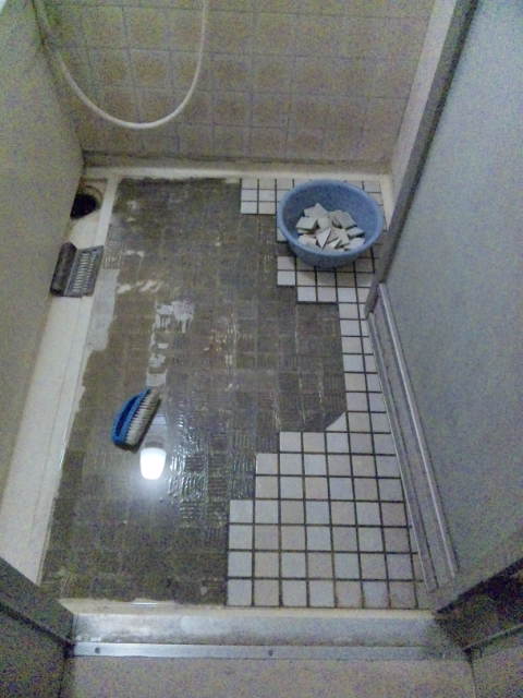 浴室床 タイル剥がし 素朴 浴室床 タイル剥がし 素朴
