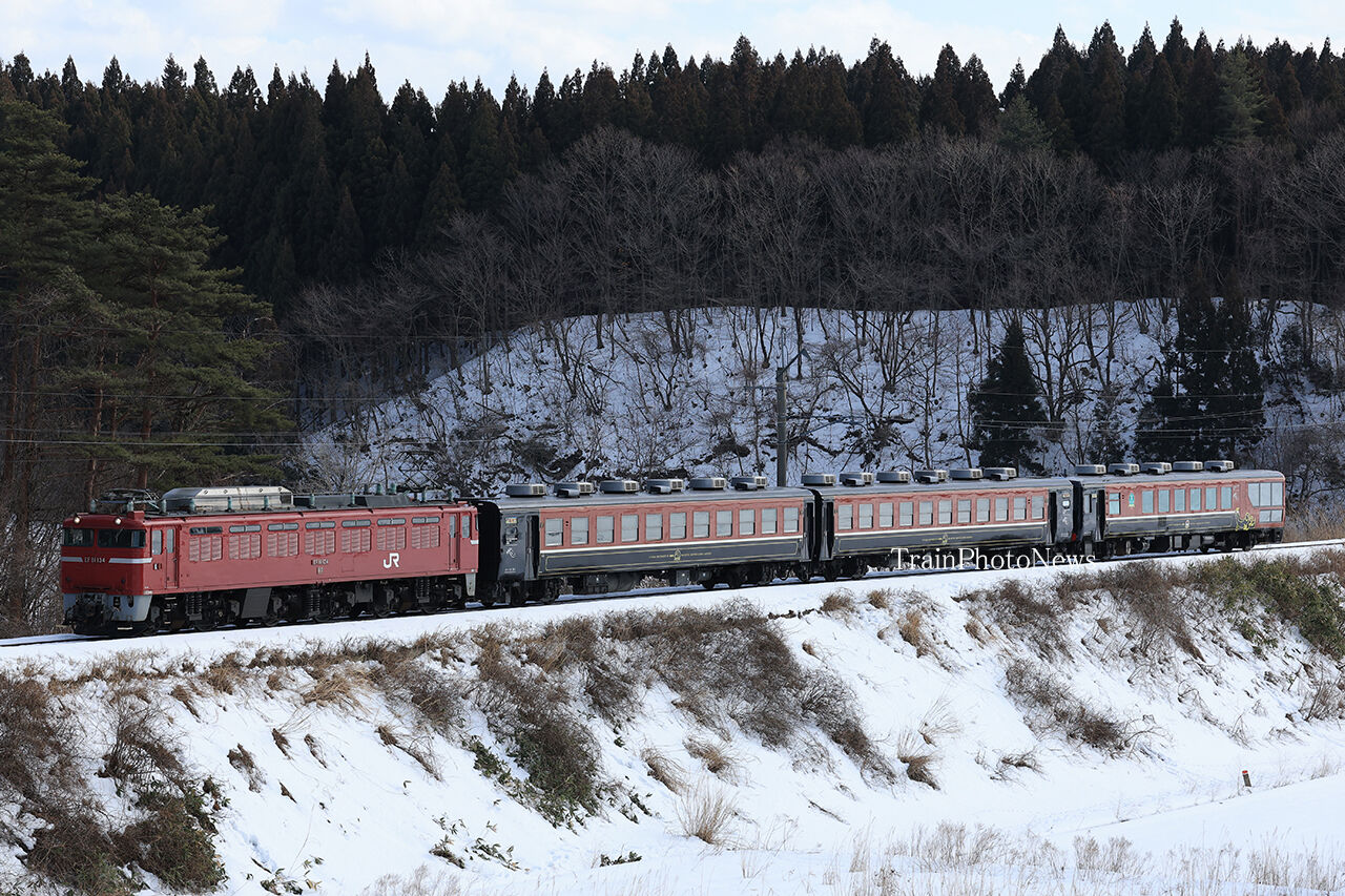 2025/2/27～28運転 12系SLばんえつ物語客車3両秋田出場試運転配給