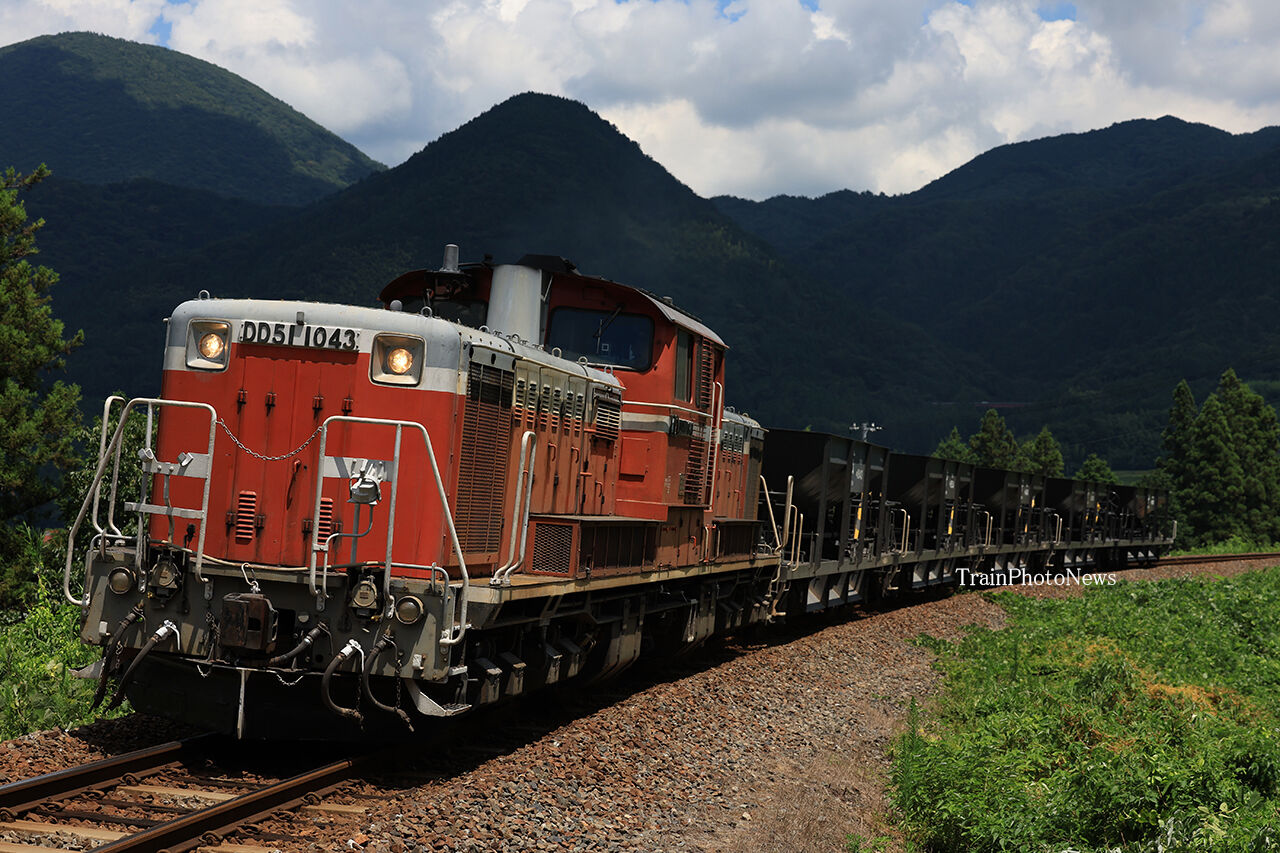 2024/7/31運転 DD51-1043牽引長門市ホキ工臨返空 : TrainPhotoNews