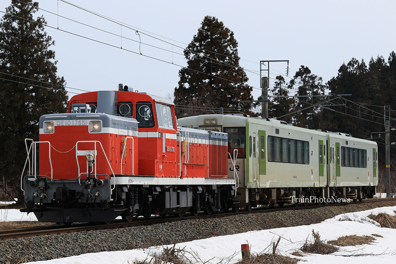 2025/3/24運転 DE10-1765牽引一ノ関キハ100系廃車配給