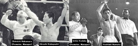 左:小林と中村会長/右:沼田と小高会長