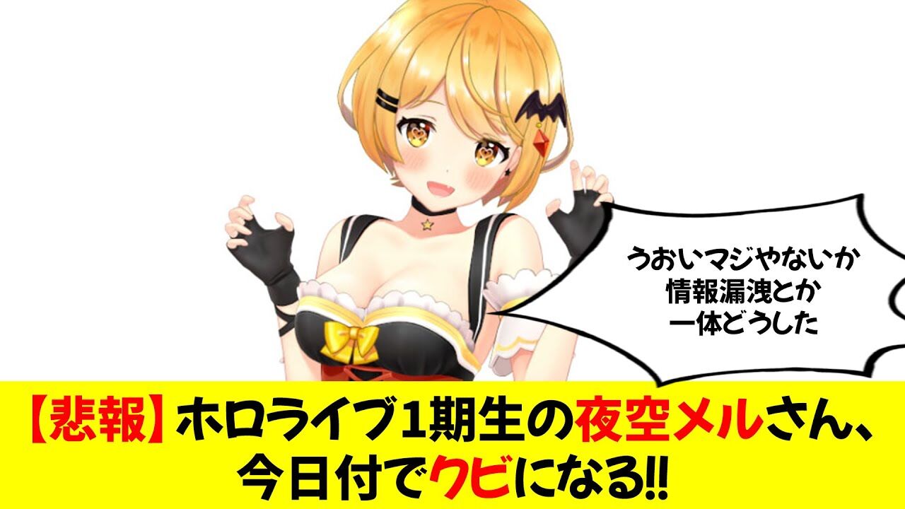 『夜空メル』情報漏えいで「ホロライブ」契約解除