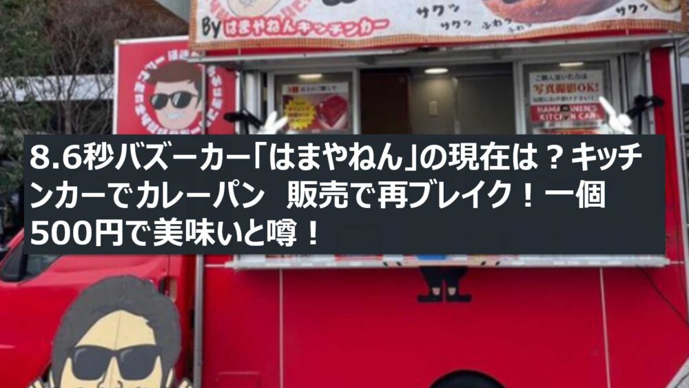 【再ブレーク】はまやねんがキッチンカーでカレーパン販売中！その年収とは？