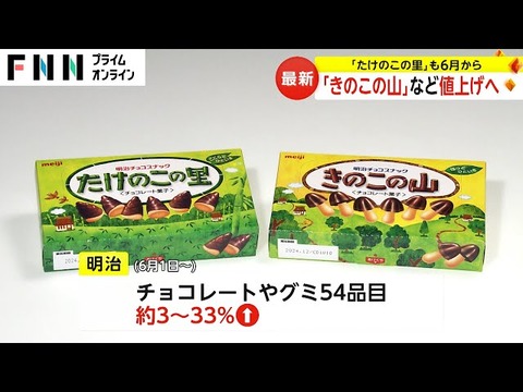 【価格up】ゲゲゲww「きのこの山」「たけのこの里」が値上げ！