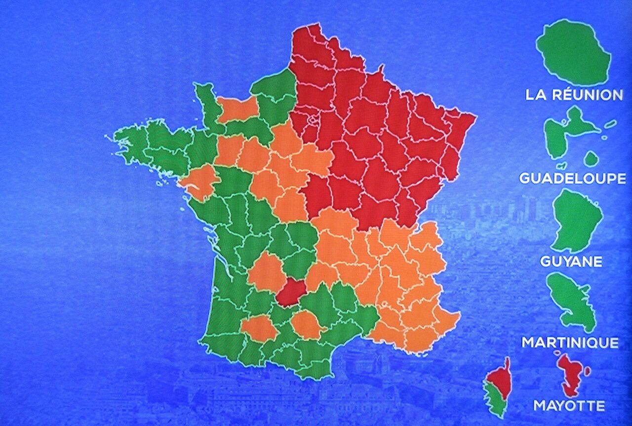 フランス あなたの地域は緑か赤かオレンジか ソワレが要らないフランス暮らし