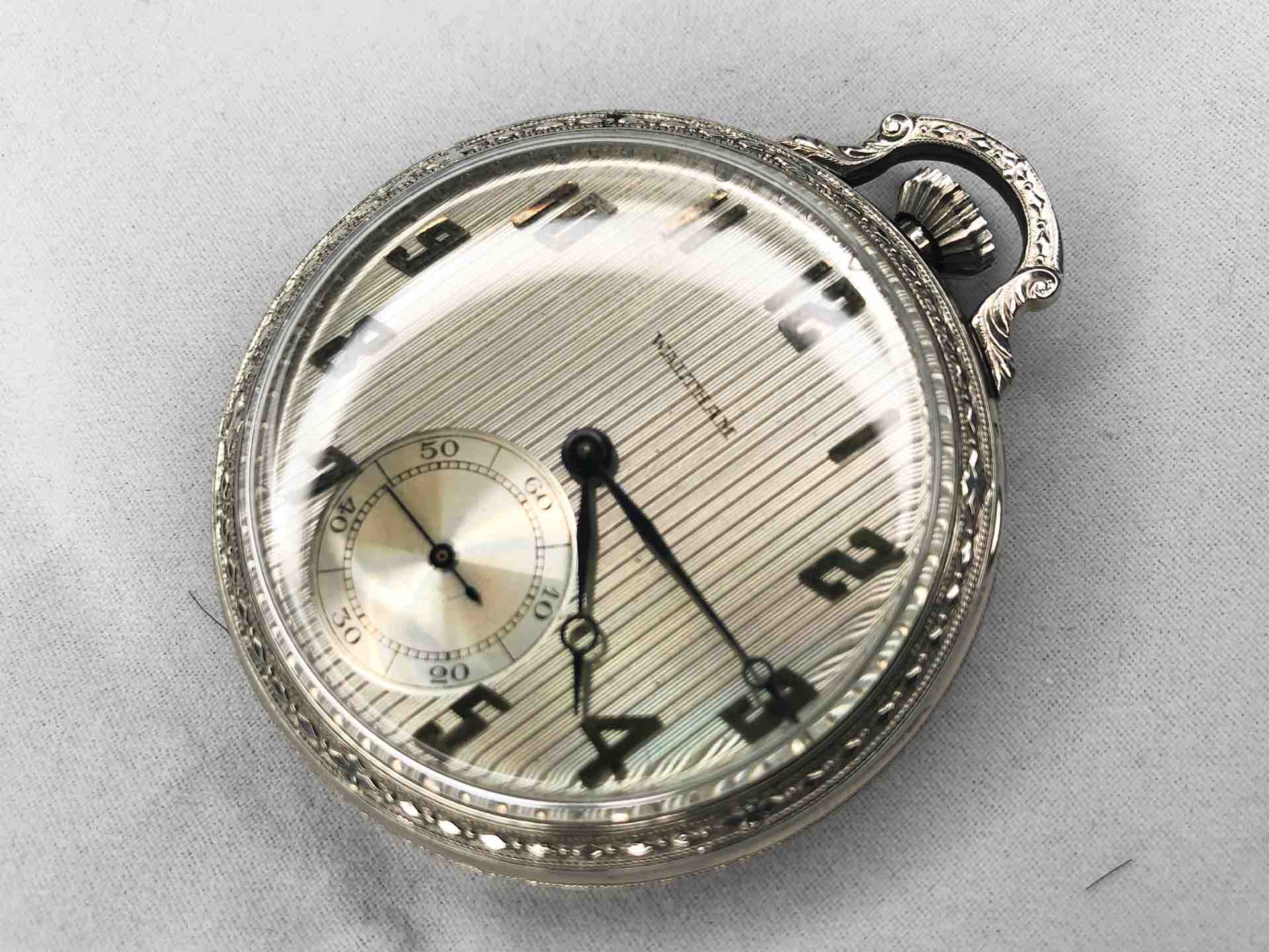 【ジャンク品扱い】 WALTHAM side Maximus 懐中時計 2848] Waltham ウォルサム Riverside Maximus 14K金無垢 ダイヤ