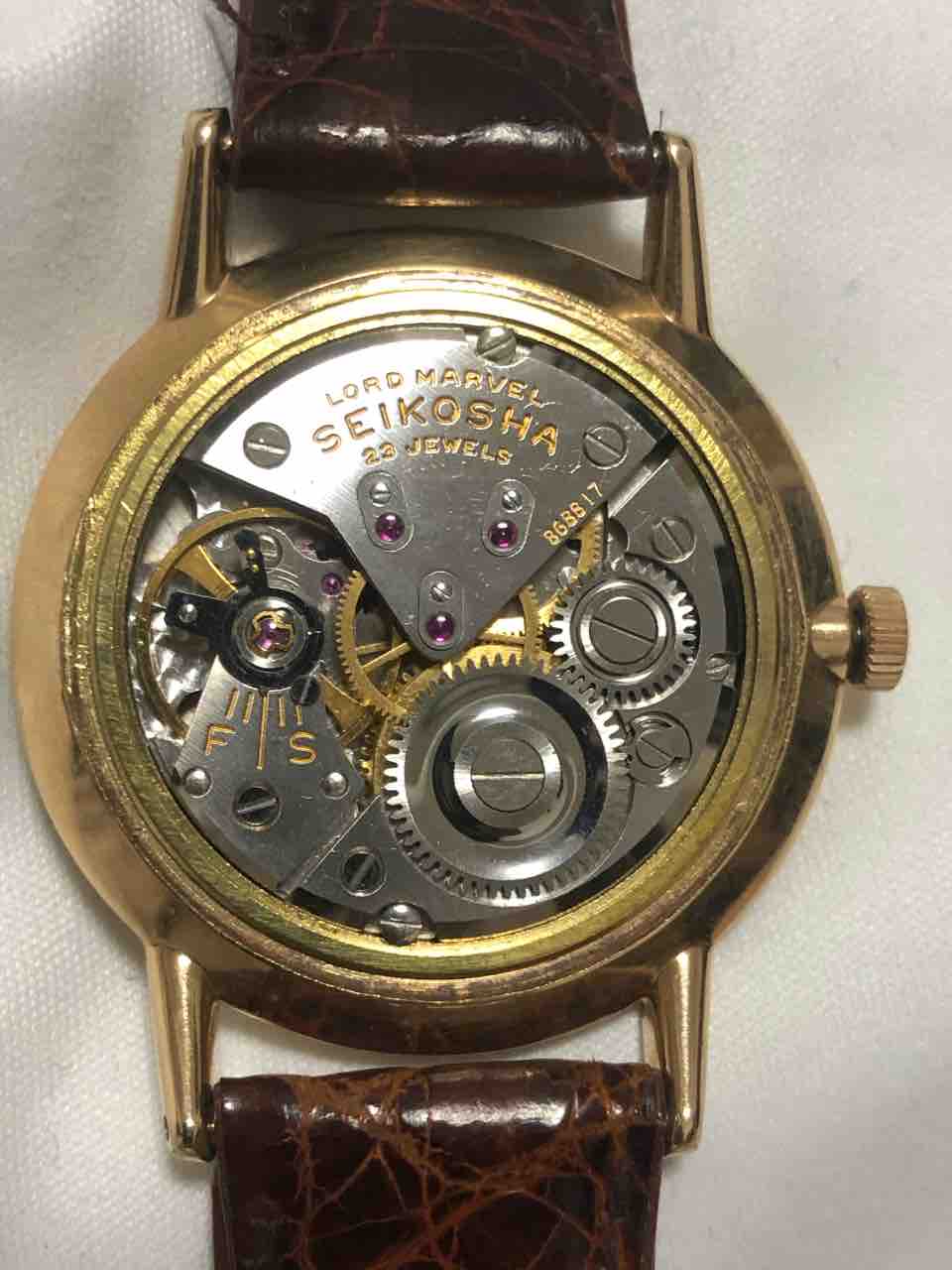 オールドセイコー　手巻　赤ムーブメント！稼働中！1958年製 高級機と普及機 : ゼロからはじめる腕時計