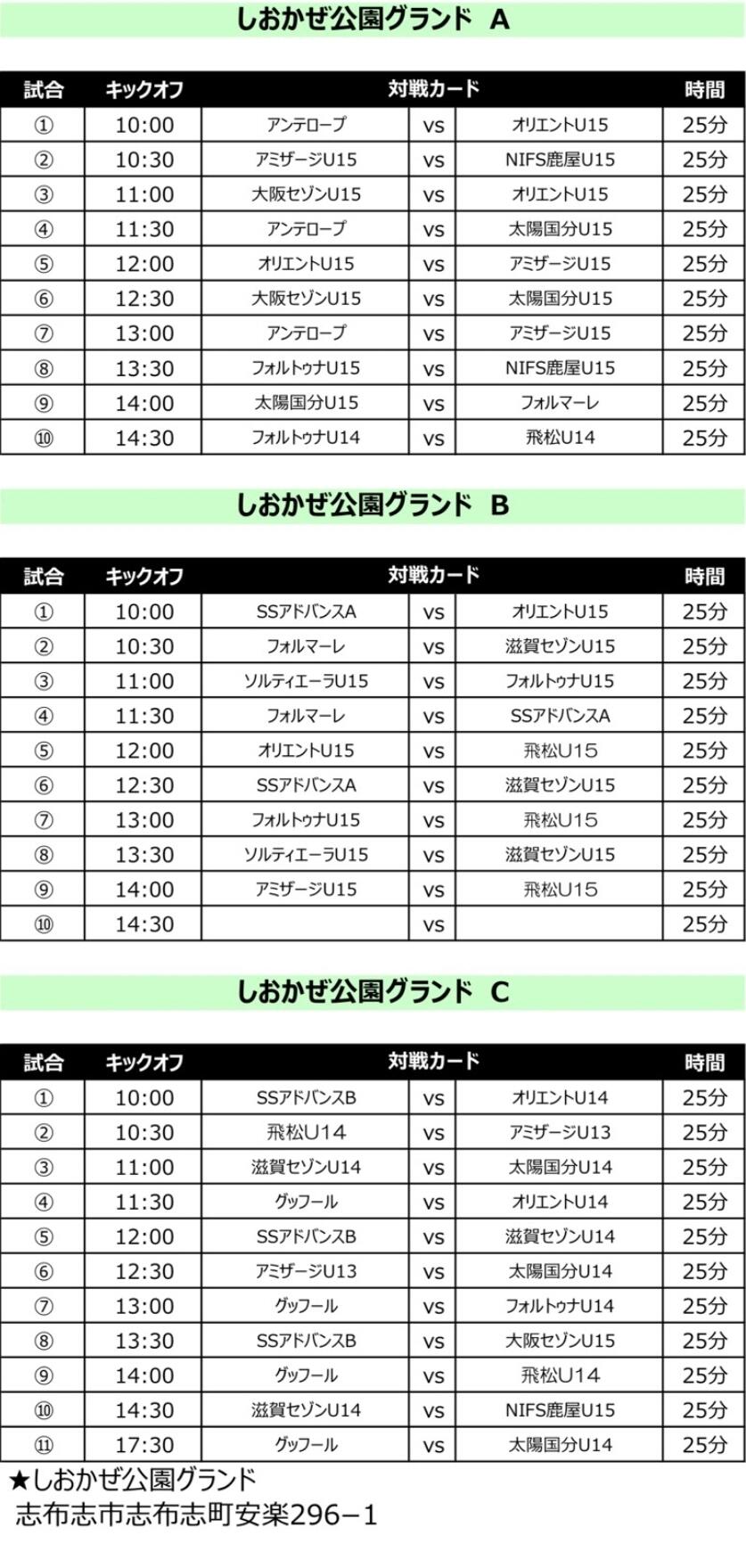 21 03 28 志布志フェスティバル 新u 15 U 14 In 志布志市しおかぜ公園 Map有 太陽sc国分u 15応援ブログ 21