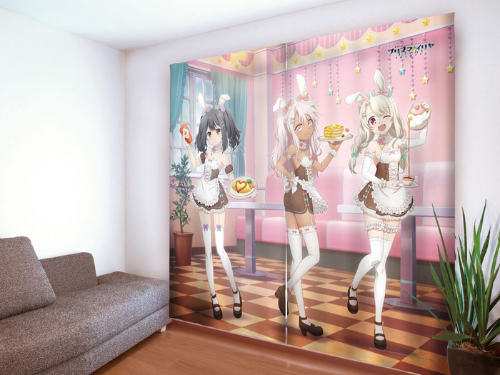 「プリズマ☆イリヤ」からえっちなバニーメイド衣装を着たイリヤたちのカーテンが登場!のトップ画像