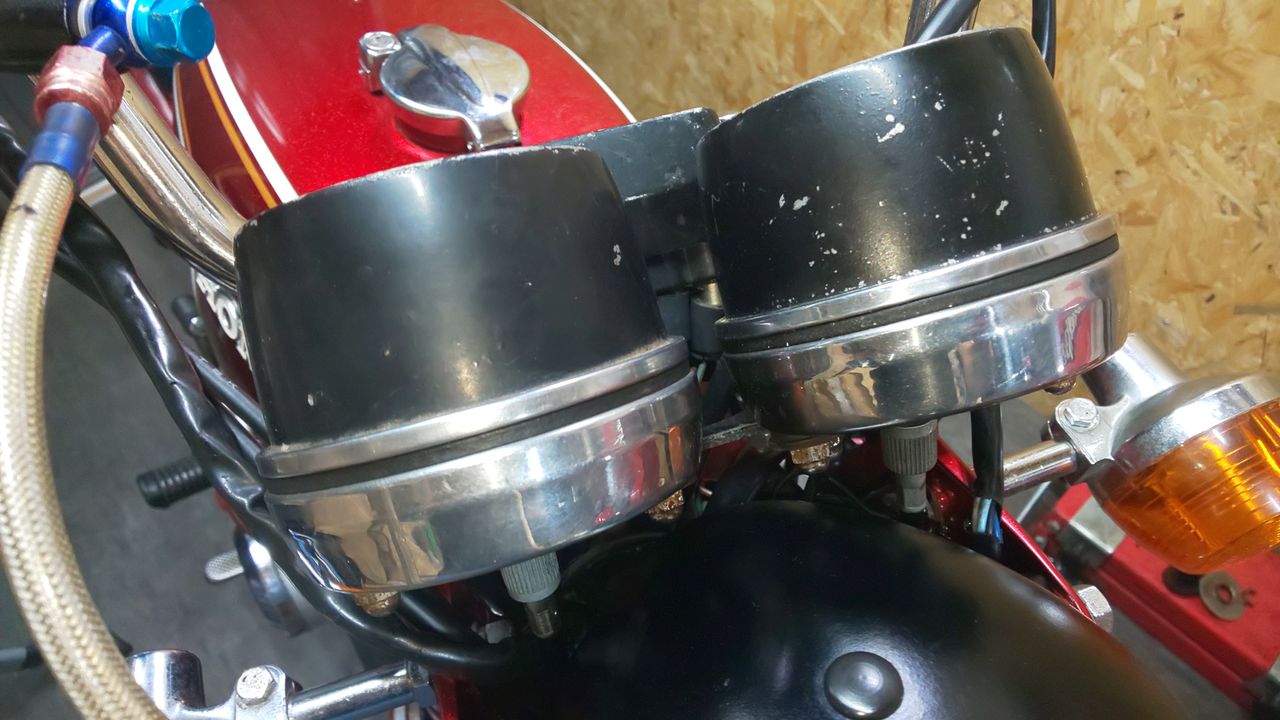 Cb350f キジマ メッキメーターカバー取付 バイク整備備忘録