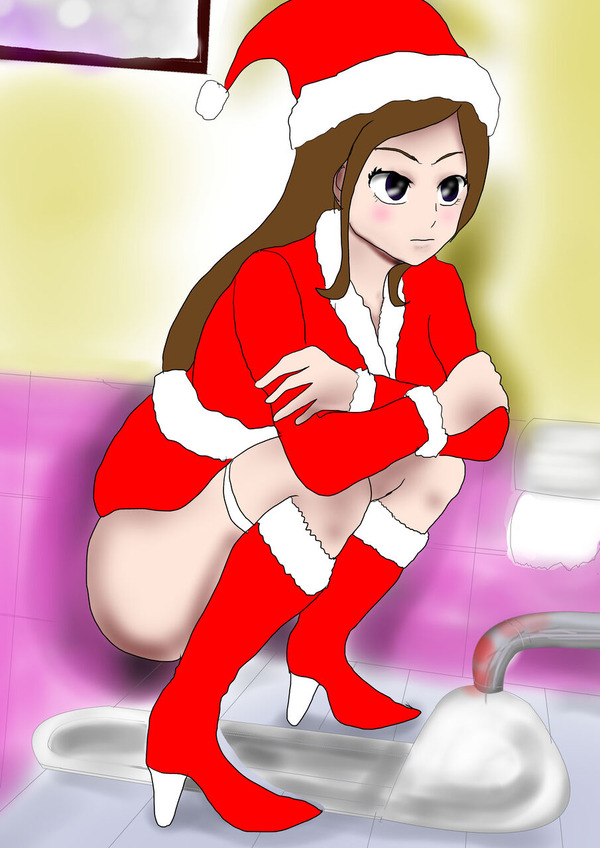 2次元　クリスマスはサンタさんJDのうんこトイレ覗き見！