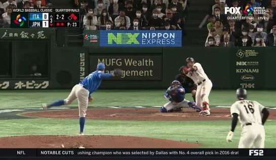 【WBC】侍ジャパン岡本和真、片手で3ランホームランきたぁぁぁぁ！