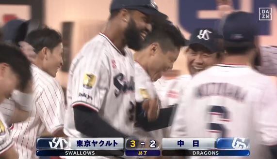 【試合結果】ヤクルト3×－2中日　中村悠平のサヨナラタイムリーで激闘を制す！リリーフ陣が無失点リレー！