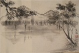 趣味の水墨画 上高地 大正池 画像