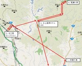 吹割の滝、谷川岳、尾瀬、旅行ルート
