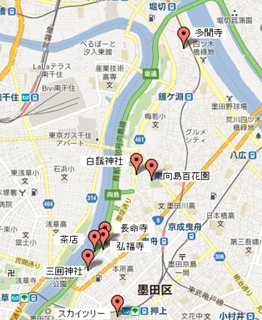 隅田川七福神めぐりルート