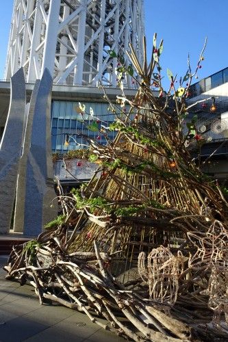 東京スカイツリーの下に、クリスマスツリー