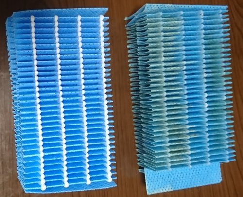シャープの加湿空気清浄機用の加湿フィルターが汚れてきたので交換しました