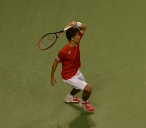 デビスカップのワールドグループの1回戦で日本チームがフランスに敗退