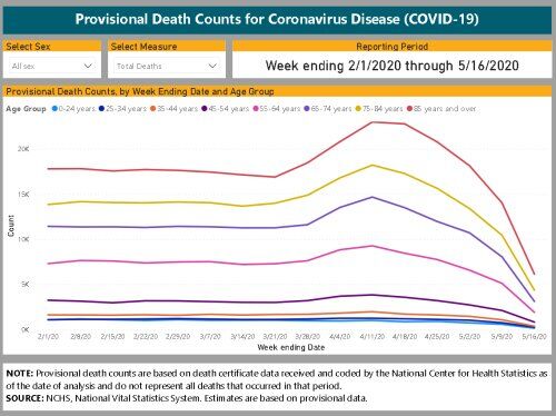 米国CDC全死者数の推移