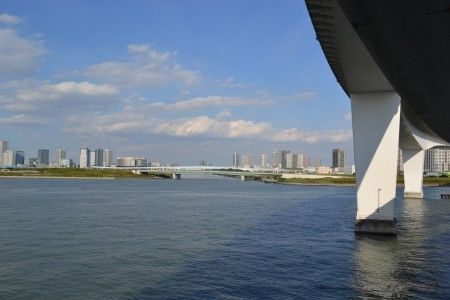レインボーブリッジの遊歩道から撮影
