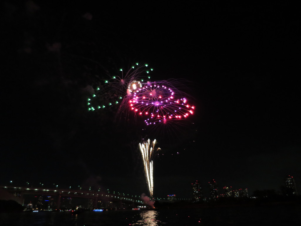 お台場レインボー花火16 レインボーブリッジライトアップ 東京 津田千枝 ブログ