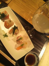 お造りと袋吊り酒