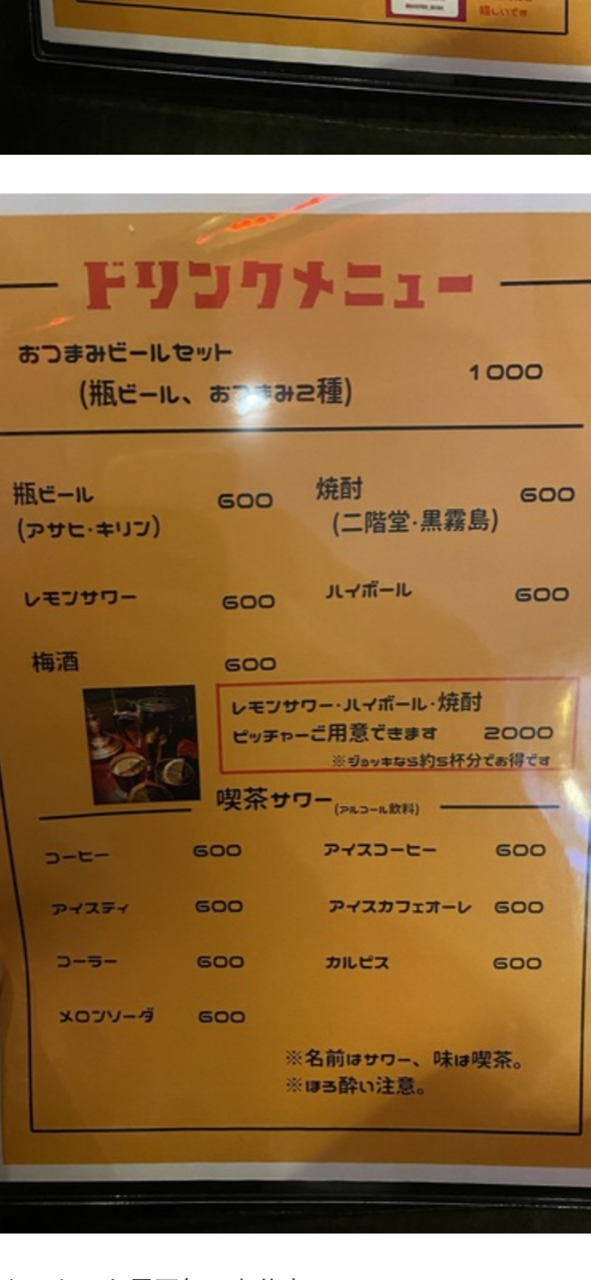 写真2 メニュー