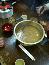 豚汁の朝食