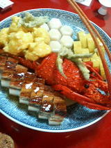 伊勢海老と鰻の料理