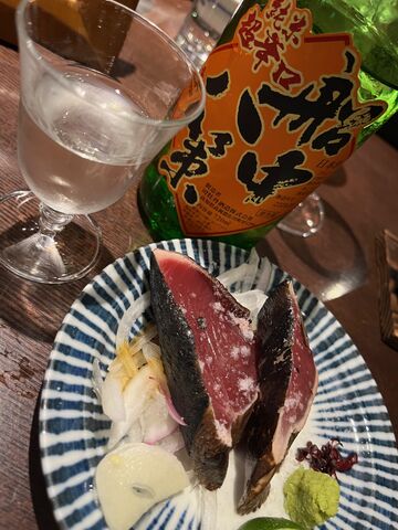 写真9 船中ひやおろしと戻り鰹塩タタキ