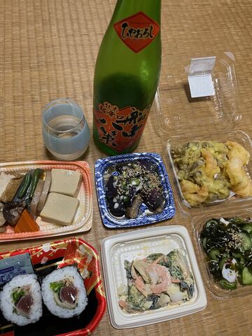 写真7 船中ひやおろしと惣菜2