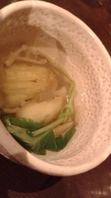 (6)前菜・焼きナスとジュンサイ清し仕立て