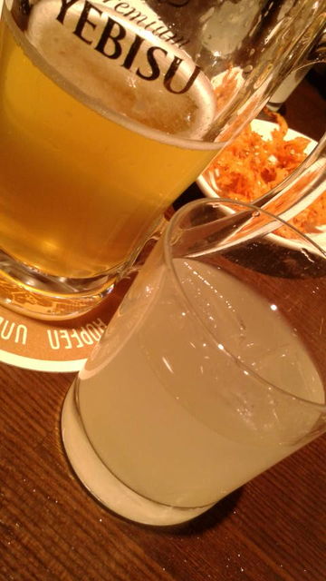 (13)生ビールと山柚子ロック