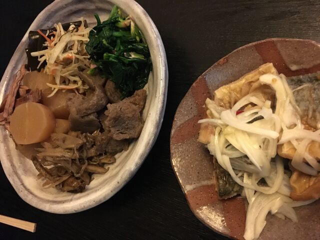 写真2 煮物と鯖の南蛮漬け