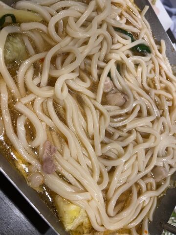 写真13 鉄板煮のうどん