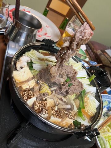 写真13 すき焼きをいただく