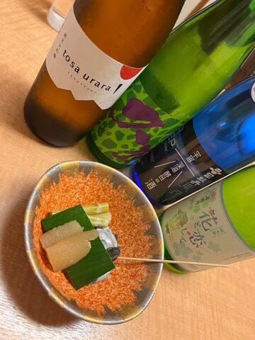 写真3 土佐酒4品とつきだし