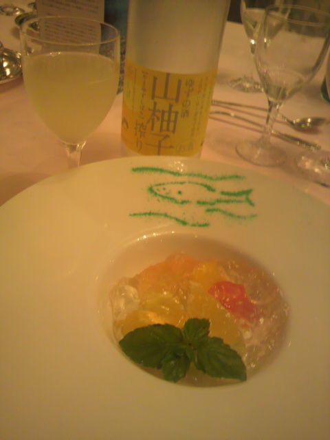 2「山柚子搾り」とデザート