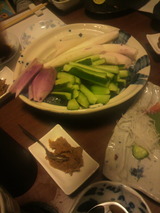 野菜スティックと食べる酒粕