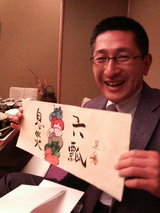 高澤社長と和紙マット