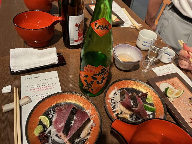 写真18 船中ひやおろしと鰹の塩タタキ